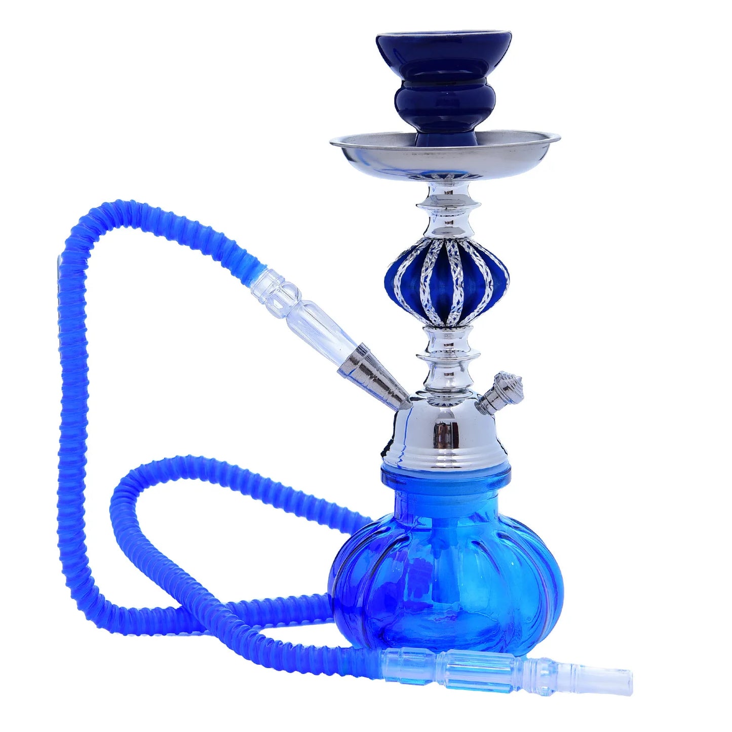 SANDGLAS Small 1 Hose Hookah Complete Including Glass Bottle Body And Ceramic Bowl, High Quality Glass Hookah Set, Shisha Hookah