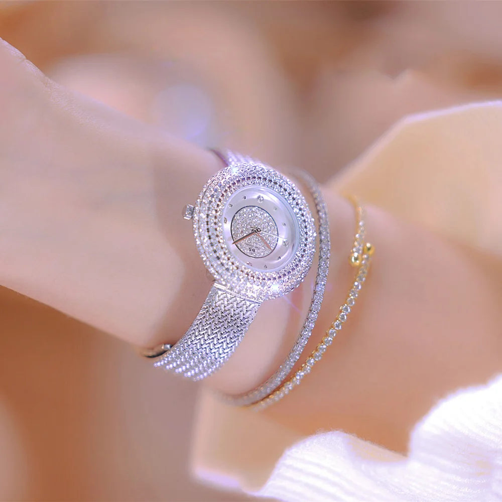 Fashion Luxury Watches For Woman New Vintage Golden Women's Wristwatches Ladies Dress Quartz Clock High Quality Relogio Feminino Good Vibrations