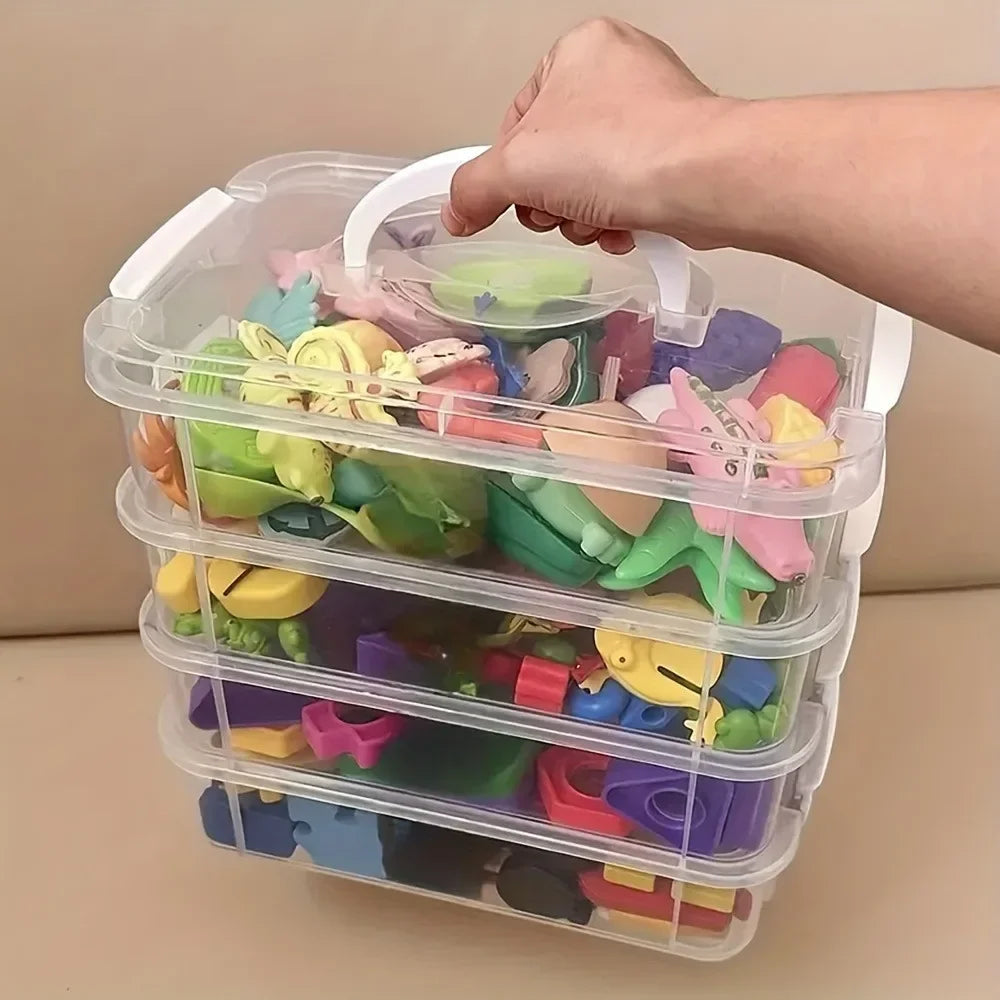 Building Blocks Storage Box Transparent Visibility Tool Classification Boxes Moisture-Proof Grid Drawer Stackable Storage Casket Good Vibrations