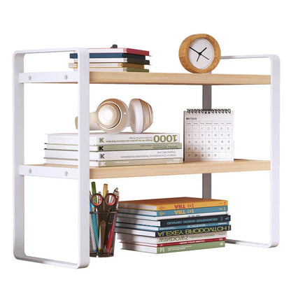 Shelf Desktop Storage  Bookshelf Student Desk Shelves Racks Office Computer Desk Tiered Cabinet Home Storage Holders Organizer Good Vibrations