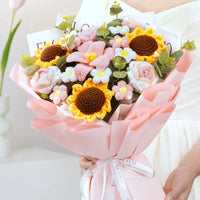 Teachers' Day Gift Bouquet Cross-border Finished Product Hand-knitted Wool Large Opening Tulip Simulation Flower Wholesale Good Vibrations
