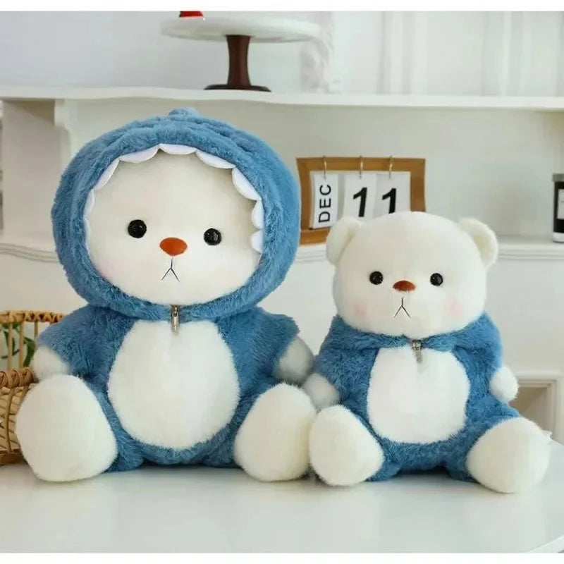 Teddy Bear Cosplay Pig Dinosaur Cute Plush Toy Stuffed Cartoon Animsl Detachable Hat Brown Bear Plushie for Kids Birthday Good Vibrations