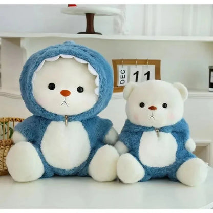 Teddy Bear Cosplay Pig Dinosaur Cute Plush Toy Stuffed Cartoon Animsl Detachable Hat Brown Bear Plushie for Kids Birthday Good Vibrations