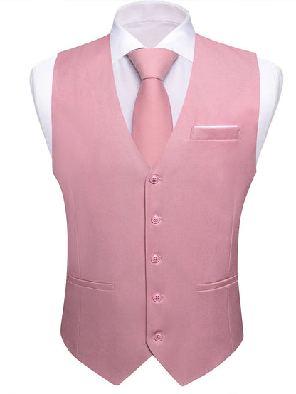 Men's Classic Solid Color Suit Vest and Necktie Matching Set | Wedding Groom & Groomsmen Attire Good Vibrations