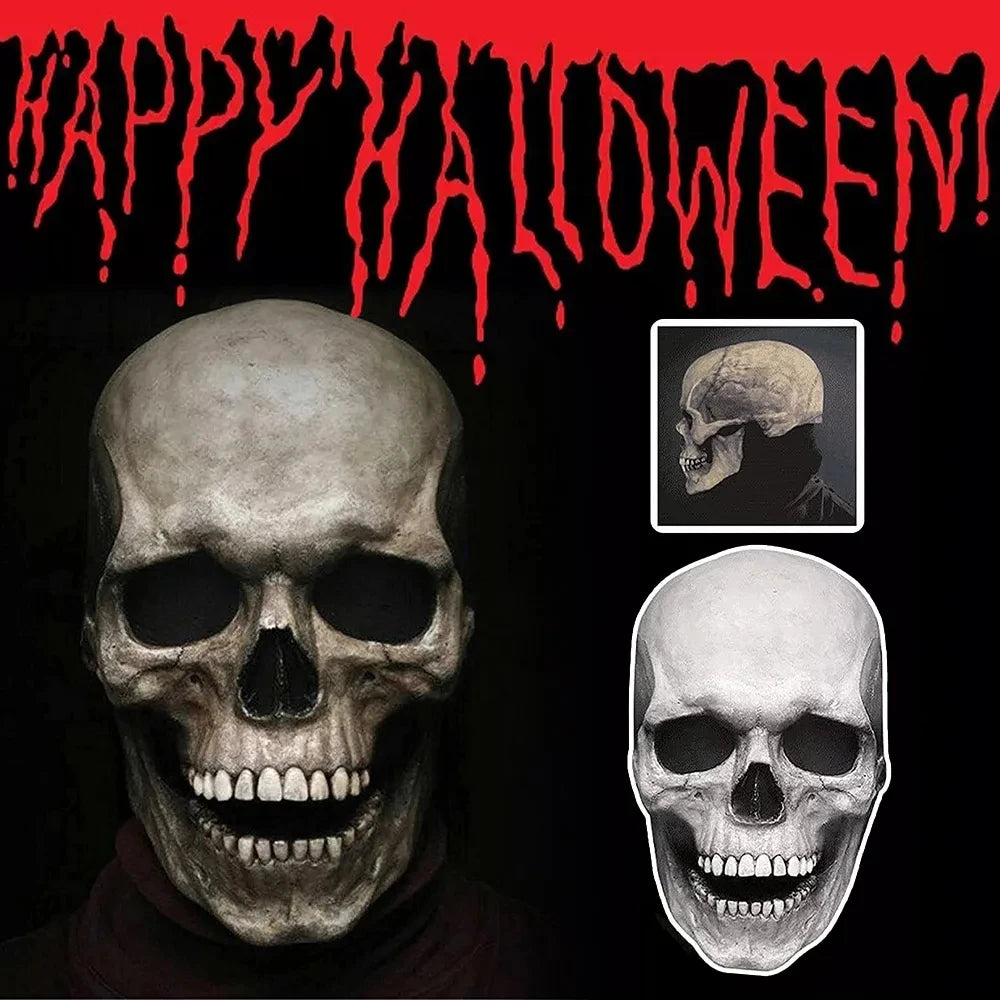 Halloween Mask Movable Jaw Full Head Skull Mask Halloween Decoration Horror Scary Mask Cosplay Party Decor Skull Helmet 2023 Good Vibrations