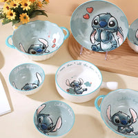 Stitch Dinnerware High Quality Ceramic Bowl Children's Adult Tableware Cartoon Disc Microwave Oven Available Housewarming Gift Good Vibrations