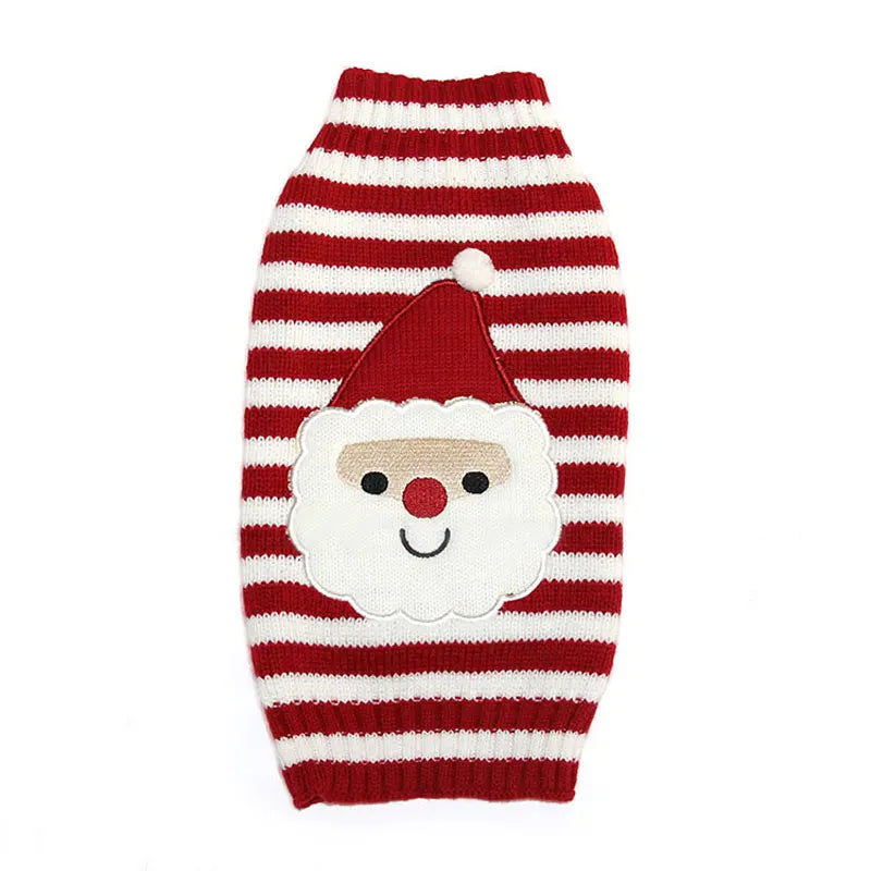 Dog Christmas Clothes Winter Dog Sweater Warm Clothing 2025 Pupppy Sweatshirt Dog Coat for Large Dogs Striped Print Pet Pullover Good Vibrations