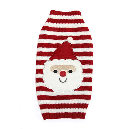 Dog Christmas Clothes Winter Dog Sweater Warm Clothing 2025 Pupppy Sweatshirt Dog Coat for Large Dogs Striped Print Pet Pullover Good Vibrations