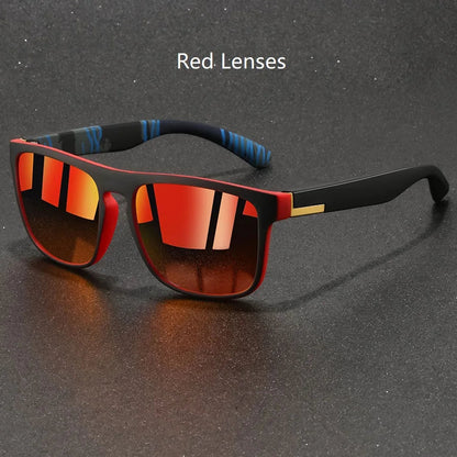 Fashion Vintage Square Sunglasses Men Women Fishing Driving Man Luxury Brand Designer Sun Glasses Anti-Glare Retro Eyewear UV400 Good Vibrations