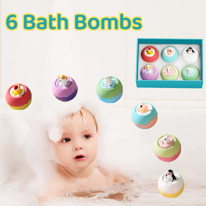 Bath Bombs for Kids with Surprise Toys Inside (6 Pack) - for Kids & Boys and Girls - Holiday Bubble Bath with Cheerful Scent Good Vibrations
