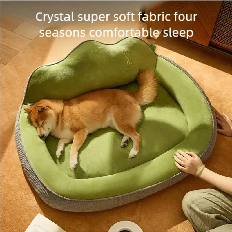 New dog bed with increased height and thickness, leaning against the mountain bed and pillow for neck protection, pet bed for sl Good Vibrations