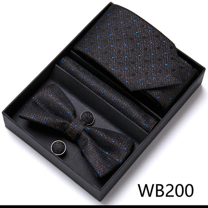 Tie For Men Formal Dress Tuxedo NeckTie Handkerchief Bow Tie Set PlaisyParty Groom Wedding Butterfly Bowtie In Box Good Vibrations