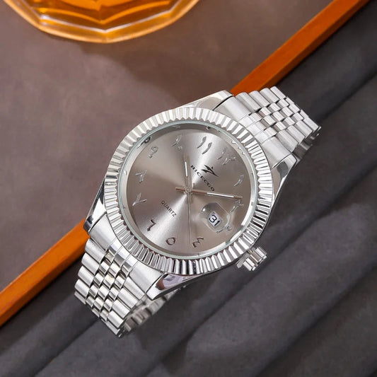 New Men Date Watches High-end Luxury Casual Calendar Stainless Steel Business WristWatch Leisure Sport WristWatch Clock Good Vibrations