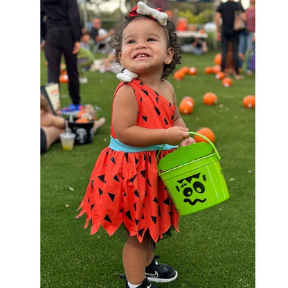 Infant Toddle Kids Pebble Bone Stone Fancy Dress Up Halloween Costume Kids Caveman Cavegirl Flint stone Costume For Baby Girl Good Vibrations