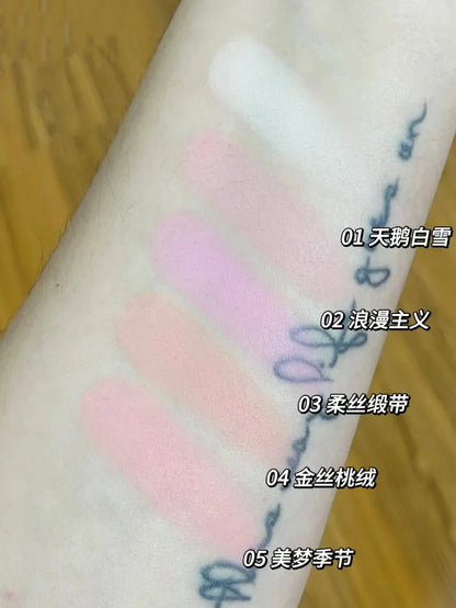 Flower Knows Swan Ballet Collection Embossed Blush Long-lasting Matte Powder Cheek Blusher Natural Brightening Cosmetic 5g Good Vibrations