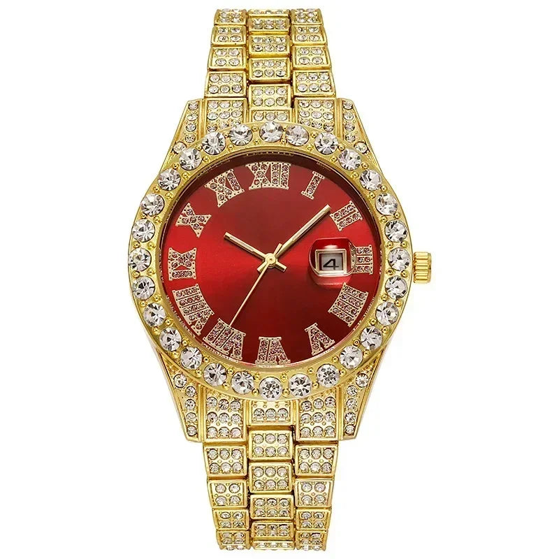 Fashion Full Iced Out Watch for Men Multiple Colors Hip Hop Mens Watch Fashion Cool Bling Diamond Luxury Mens Watches Clock Good Vibrations