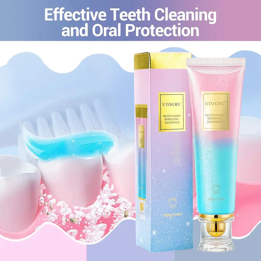 Whitening Toothpaste Nicotinamide Dazzling Toothpaste Remove Plaque Stains Teeth Oral Hygiene Clean Fresh Breath Teeth Care 100g Good Vibrations