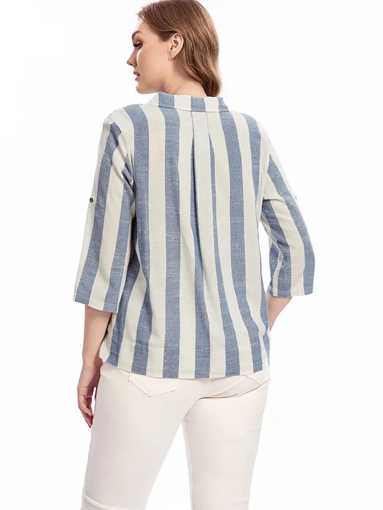 Womens plus size woven lapel shirt belongs to the category of womens clothing Good Vibrations