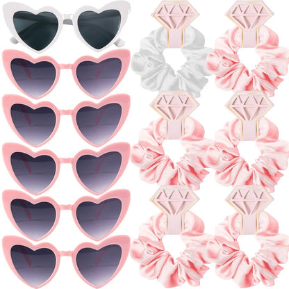 Bridesmaid Satin Scrunchies Bachelorette Hair Ties Sunglasses Set Bridesmaid Gifts Wedding Bridal Shower Favors Proposal Gifts Good Vibrations