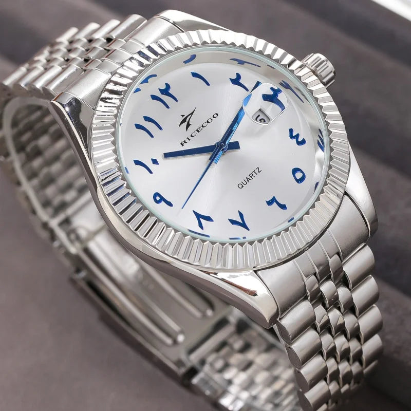 New Men Date Watches High-end Luxury Casual Calendar Stainless Steel Business WristWatch Leisure Sport WristWatch Clock Good Vibrations