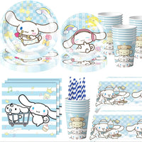 Cartoon Cinnamon Dog Birthday Decoration Mascot Disposable Tableware Plate Tablecloh Cup Baby Shower Girls Party Supplies Good Vibrations