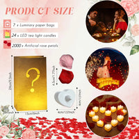 Will You Marry Me Proposal Decor Luminary Paper Bag Heart Candle Rose Petals Wedding Birthday Anniversary Valentines Gifts Good Vibrations