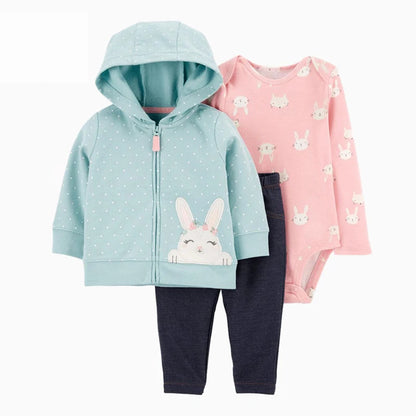 3pcs Baby Clothes Set for Newborns Toddler Girl Boy Clothes Hooded Jacket Trousers + Bodysuits 3pcs Child sets Infant Outfits Good Vibrations