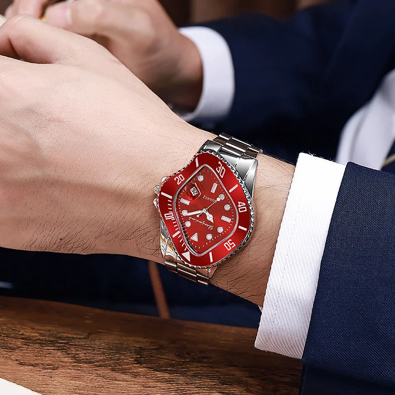 New Fashion Men Famous Luxury Casual Quartz Watch Mens Business Stainless Steel Watches For Gifts Relogio Masculino Male Clock Good Vibrations