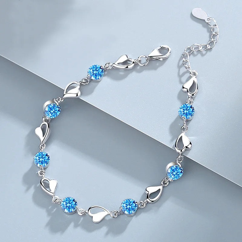 Elegant Crystal Flowers Bracelet For Women Y2K Sweet Girls Moon Cherry Blossom Bow Zircon Bracelets Luxury Designer Jewelry Gift Good Vibrations