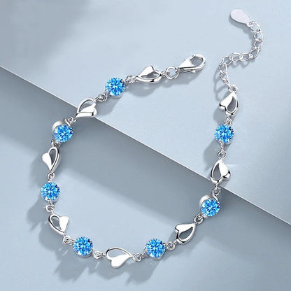 Elegant Crystal Flowers Bracelet For Women Y2K Sweet Girls Moon Cherry Blossom Bow Zircon Bracelets Luxury Designer Jewelry Gift Good Vibrations