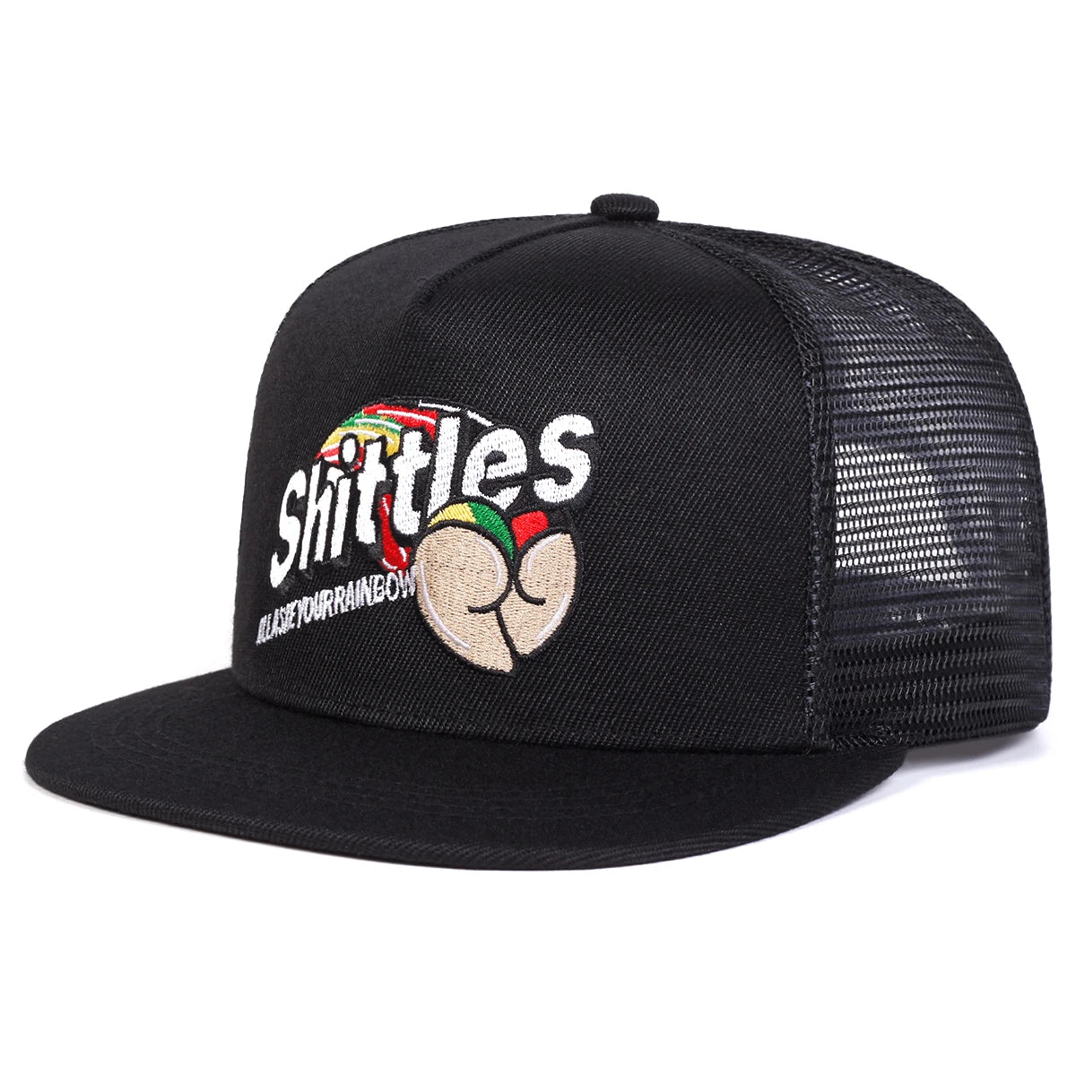 Unisex SHITTLES Embroidery Hip-hop Net Hats Spring Summer Outdoor Adjustable Casual Baseball Caps Sunscreen Hat Sports Cap Good Vibrations