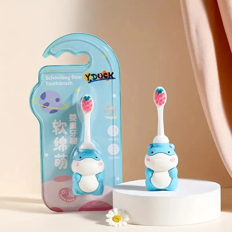 Baby Toothbrush - Cute Animal Pattern (Panda, Blue Whale, Seal)-Super Soft Microfiber Bristles, Gentle Gum Protection, Fragrance-Free, Ergonomic Handles for Infants and Toddlers Good Vibrations
