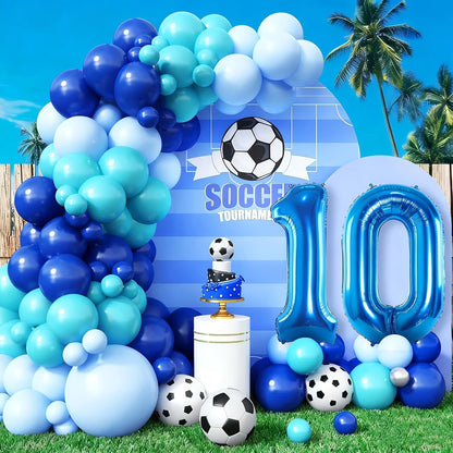 6th/7th/8th/9th/10th/11th Birthday Soccer Party Decoration for Boys, Soccer Birthday Balloons Arch with Royal Blue Teal Light Bl Good Vibrations