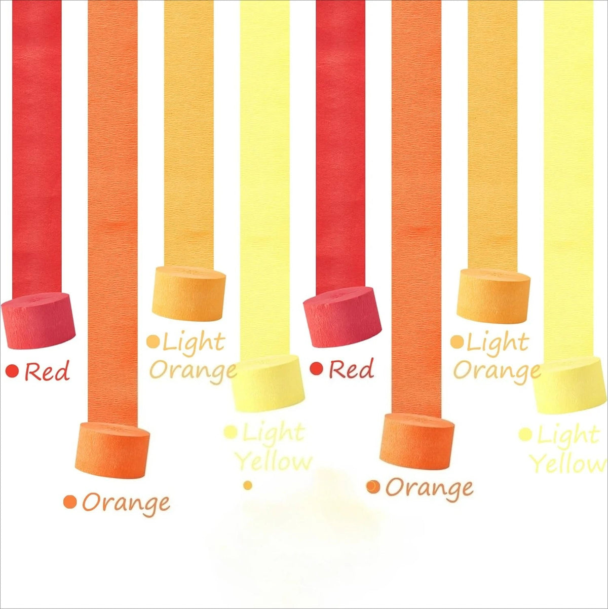 Eco Friendly Orange Streamers Party Decor 4 Rolls Orange Crepe Paper Streamer for Birthday Party Streamers for Backdrop Good Vibrations