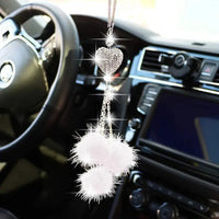 Fashion Diamond Car Accessorie Bling Hairball Pendant Auto Rearview Mirror Pendant Birthday Gift Auto Decoraction Ornaments Good Vibrations