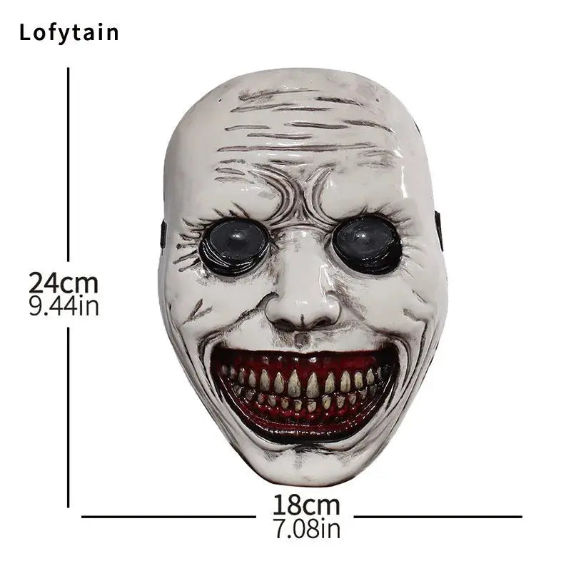 Horror The Exorcist Smiling Face Demon Mask Cosplay Evil Creepy Ghost Skull Plastic Masks Halloween Carnival Party Costume Props Good Vibrations