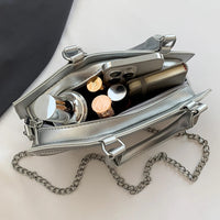 Women Crossbody Bag Large Capacity Coffin Shape Phone Shoulder Bag Halloween PU Top Handle Bag for Travel Make Up Cosmetic Bag Good Vibrations