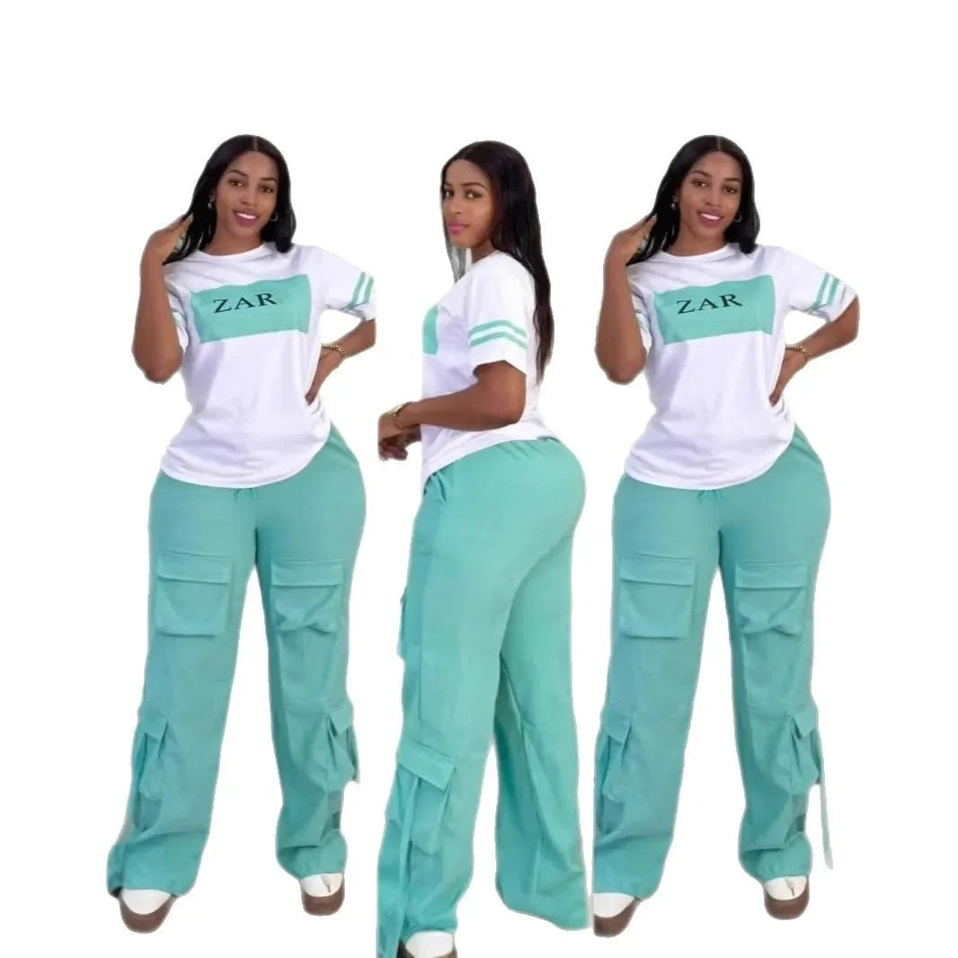 Casual Printed Multi-Pocket Workwear Set Free Shipping Women's Skirt Suiting Ensemble from Mainland China AE Stock Brand Good Vibrations