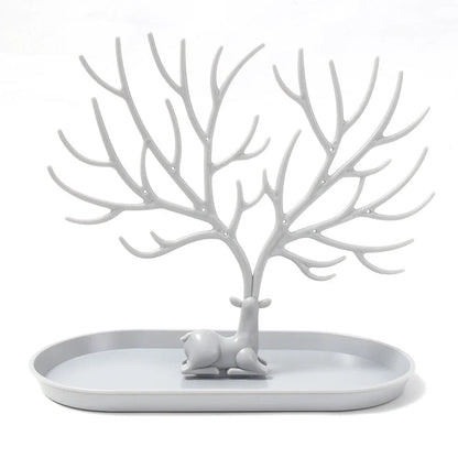 Jewelry Display Stand Tray Tree Storage Racks Earrings Necklaces Rings Jewelry Boxes Case Desktop Organizer Holder Make Up Decor Good Vibrations