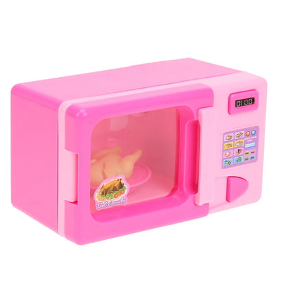Simulation Microwave Oven Toys with Light Play House Microwave Oven Model Microwave Oven Playset for Kitchen Toy Appliances Good Vibrations