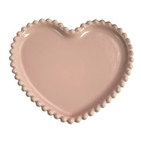 Creative Pink Bead Dots Ceramic Heart Dinner Plate Tableware Home Dessert Cake Plate Porcelain Salad Plate Kitchen Utensils New Good Vibrations