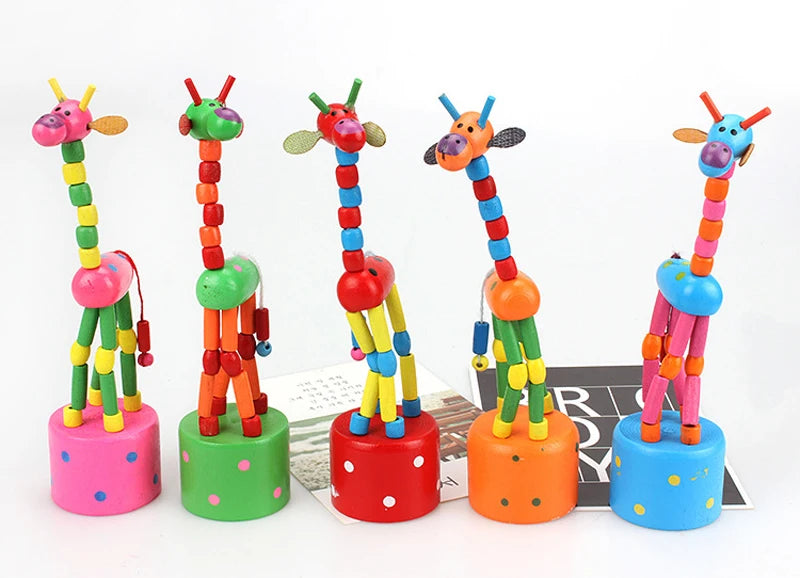 Montessori Toys Educational Wooden Toys for Children Early Learning Exercise Baby Fingers Flexible Materials Giraffe Toy Gifts Good Vibrations