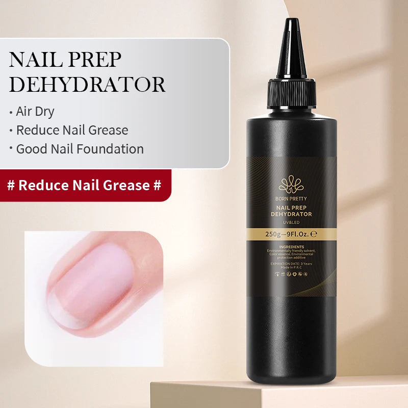 BORN PRTTY 250g Acid-Free Nail-Primer Nail Prep Dehydrator Air Dry Reinforcement Gel Super Adhesive Jewelry Decor UV Nail Polish Good Vibrations