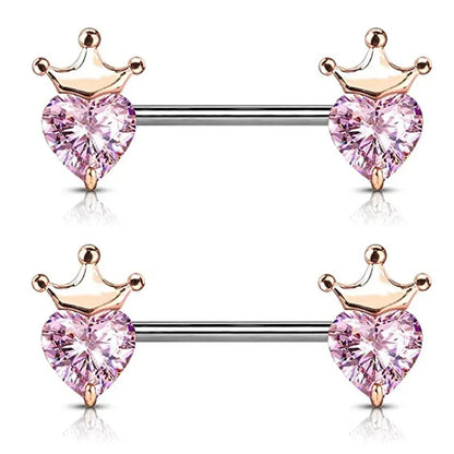 Pink Heart Nipple Piercing Barbell Set Shiny Crystal Nipple Rings Bulk For Women Flower Nippel Jewelry Pack Piercing Teton Lots Good Vibrations Adult Super Store