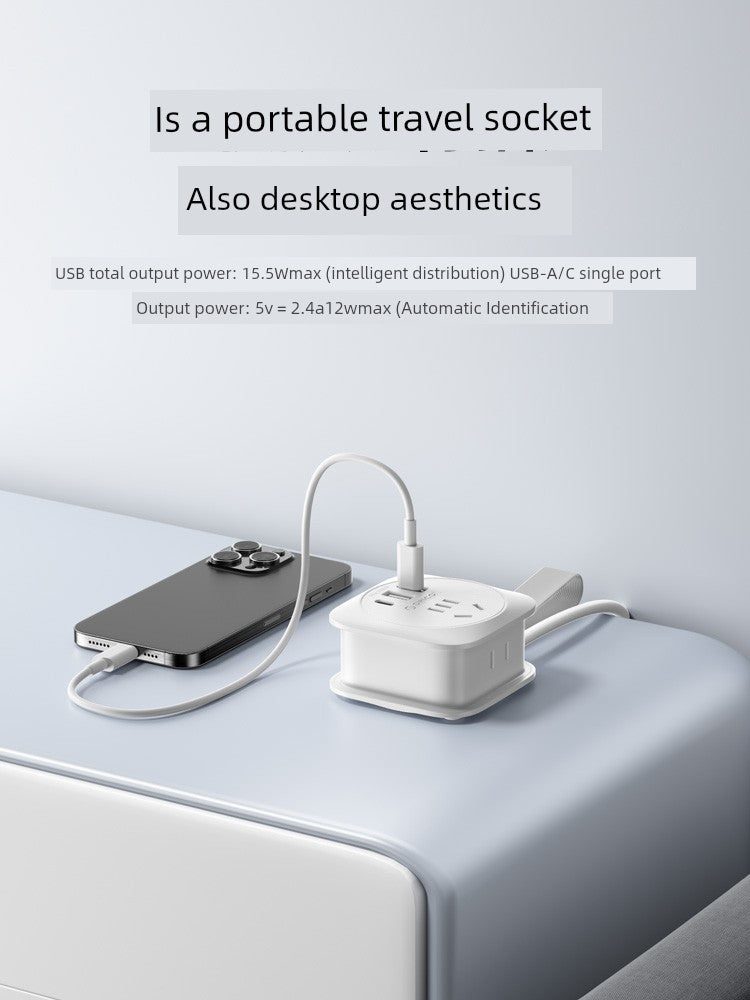 Orico Pocket Power Strip Portable Travel Socket Multifunctional Power Strip Dormitory USB Power Strip Desktop Charging Good Vibrations