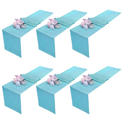 6PCS Party Light Purple Sequin Table runner Tablecloth Glitter Sparkly Shimmer Christmas Birthday Event Wedding Table Decor Good Vibrations