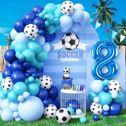 6th/7th/8th/9th/10th/11th Birthday Soccer Party Decoration for Boys, Soccer Birthday Balloons Arch with Royal Blue Teal Light Bl Good Vibrations