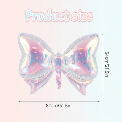 2 Pack Rainbow Transparent Bow Balloons Wedding Gender Reveal Baby Shower Birthday Party Valentine's Day Good Vibrations
