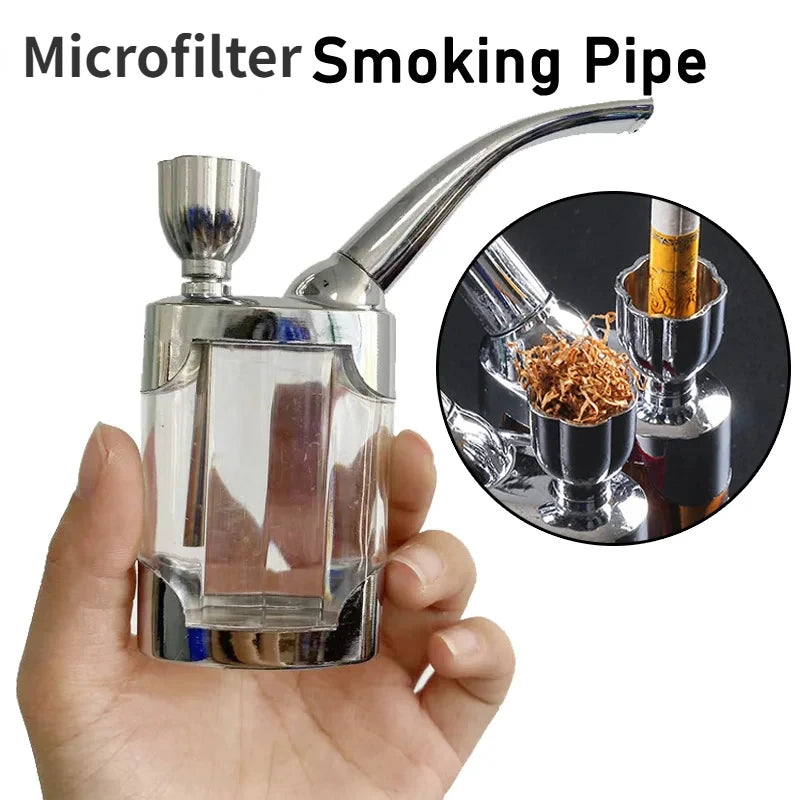 Complete set Cleanable Acrylic Smoking Pipe Fashion Microfilter Tobacco Pipe Circulation Reduce Tar Smoke filter Cigarette Tool Good Vibrations
