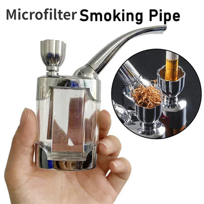Complete set Cleanable Acrylic Smoking Pipe Fashion Microfilter Tobacco Pipe Circulation Reduce Tar Smoke filter Cigarette Tool Good Vibrations